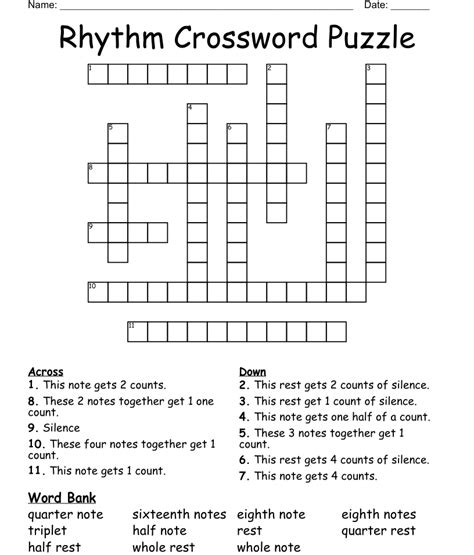 rhythm crossword clue